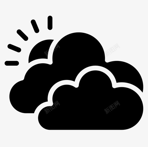 云层天气181填充图标svg_新图网 https://ixintu.com 云层 填充 天气