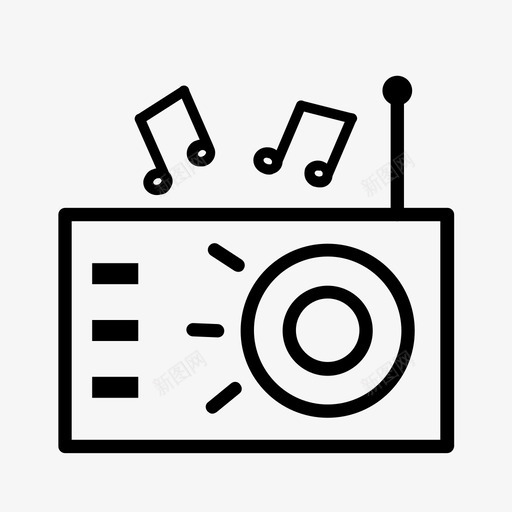 收音机听音乐播放音乐图标svg_新图网 https://ixintu.com 听音乐 播放音乐 收音机 歌曲