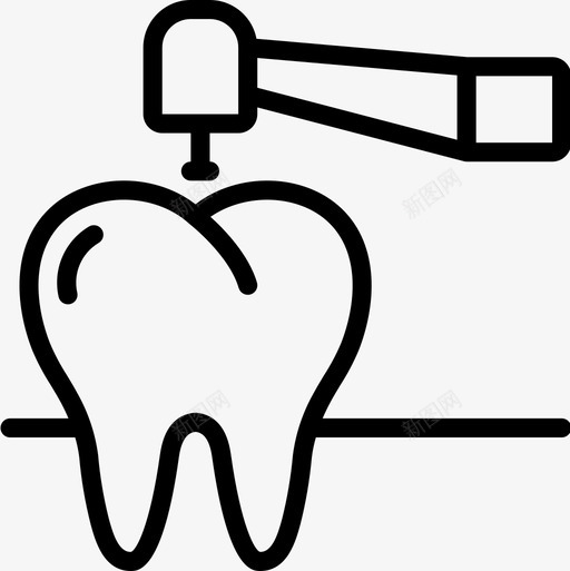 钻孔牙科学4线性图标svg_新图网 https://ixintu.com 牙科 科学 线性 钻孔