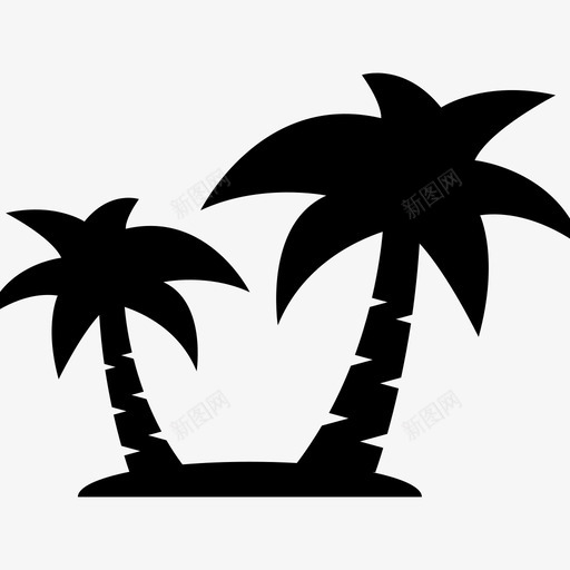 棕榈树岛屿热带图标svg_新图网 https://ixintu.com 岛屿 度假 棕榈树 热带