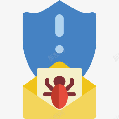 电子邮件网络安全15扁平图标图标
