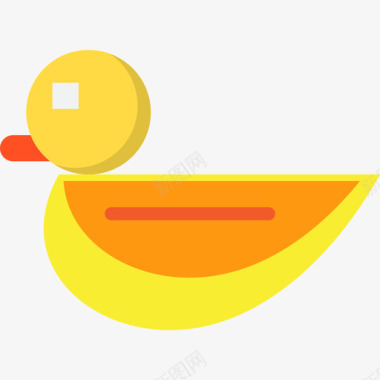 鸭子玩具10扁平图标图标