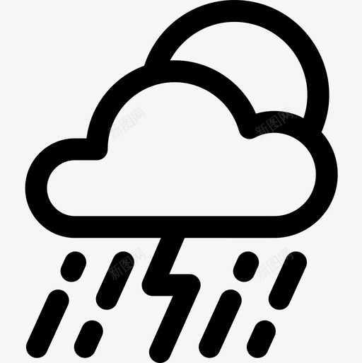 暴风雨175号天气线性图标svg_新图网 https://ixintu.com 175号天气 暴风雨 线性