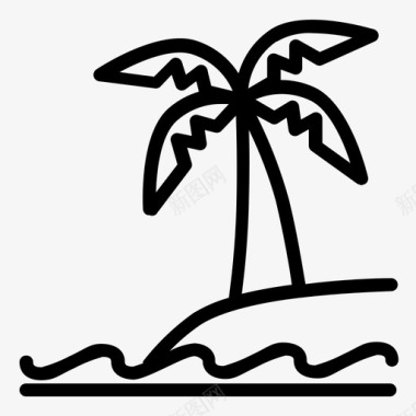 海滩岛屿自然图标图标