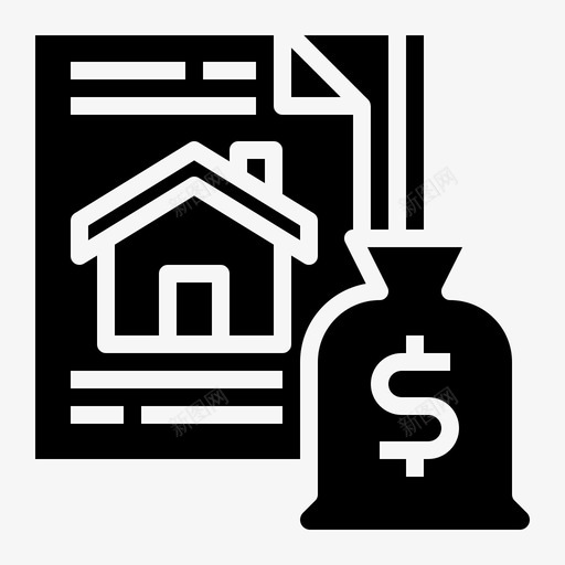 抵押房屋贷款图标svg_新图网 https://ixintu.com 会计 房屋 抵押 财务扎实 贷款 资金