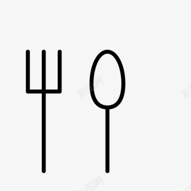 叉子和勺子咖啡馆吃的图标图标