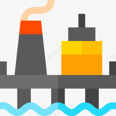 油平台污染2平坦图标图标