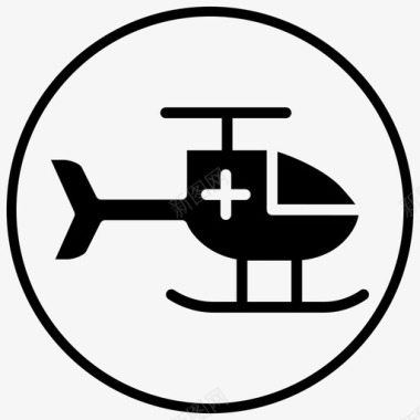 直升飞机救护车直升机图标图标