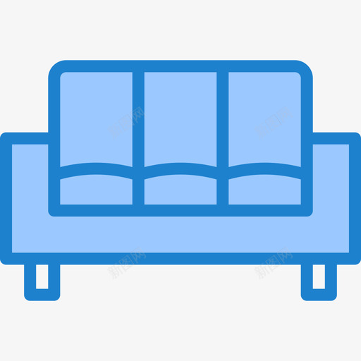 沙发家具和家居27蓝色图标svg_新图网 https://ixintu.com 家具 家居 沙发 蓝色