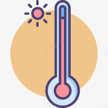 温度计工程53线性颜色图标图标