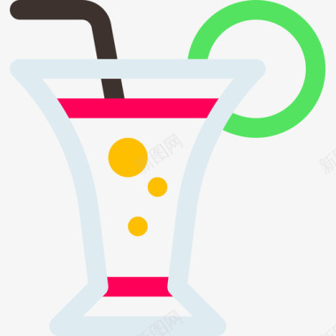 鸡尾酒鸡尾酒15线性颜色图标图标