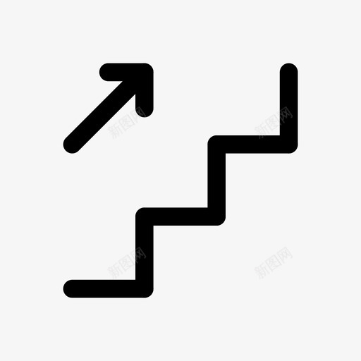 上楼出口楼梯图标svg_新图网 https://ixintu.com 上楼 出口 楼梯 直线带圆帽