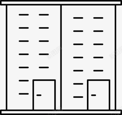 大楼城市办公室图标图标