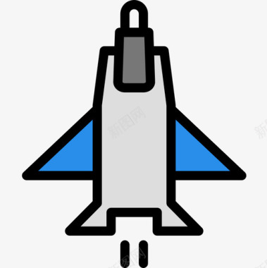 喷气式军用27线性颜色图标图标