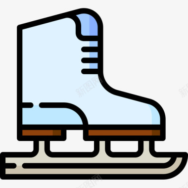 溜冰鞋荷兰17线性颜色图标图标