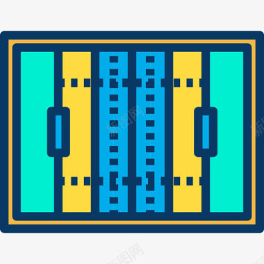 橄榄球场运动和游戏7线性颜色图标图标