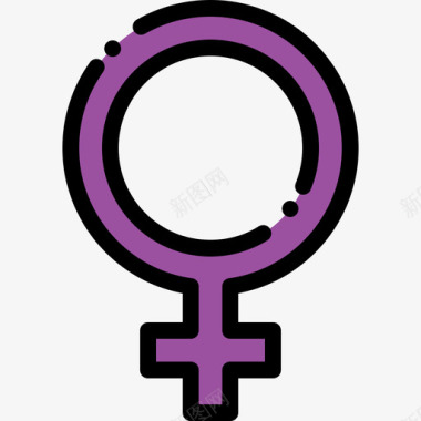 维纳斯女权主义12线性色彩图标图标
