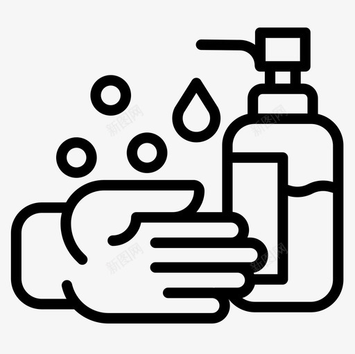 手洗卫生15线性图标svg_新图网 https://ixintu.com 卫生 手洗 线性