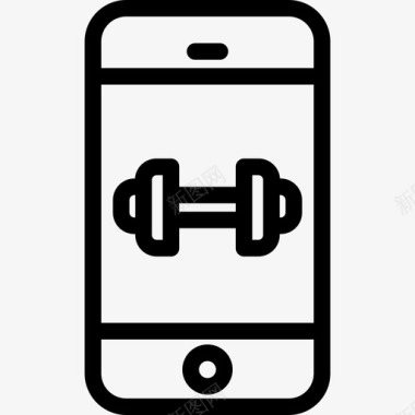 智能手机健身74线性图标图标