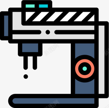 线性彩色45电子缝纫机图标图标