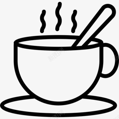 咖啡杯商务元素直线型图标图标