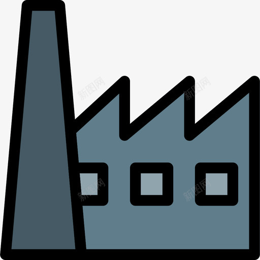 工厂18个地方线颜色图标svg_新图网 https://ixintu.com 18个地方 工厂 线颜色