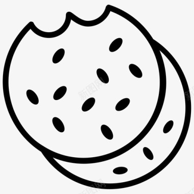 饼干面包食品饼干咬图标图标