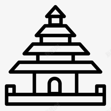 寺庙建筑宝塔图标图标