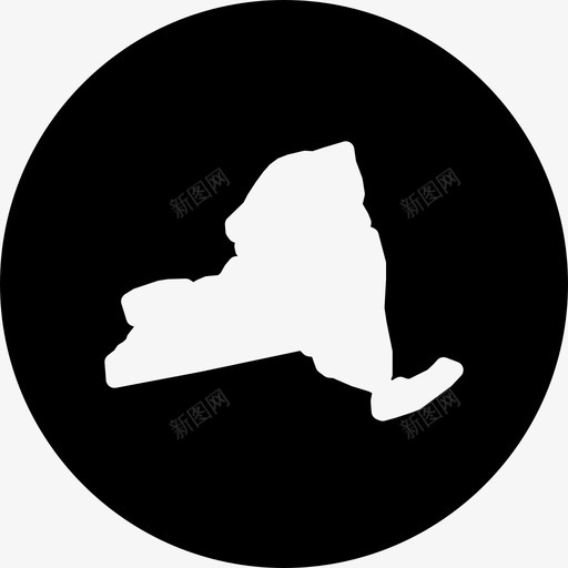 纽约纽约地图纽约州图标svg_新图网 https://ixintu.com 各州 圆形 地图 填充 纽约 纽约州 美国