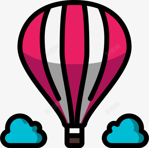 热气球发明4线颜色图标svg_新图网 https://ixintu.com 发明 热气球 颜色