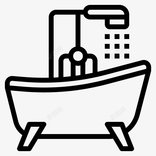浴缸浴室清洁图标svg_新图网 https://ixintu.com 水疗 浴室 浴缸 淋浴 清洁