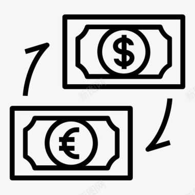 货币兑换货币财务行图标集1图标