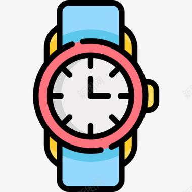 手表电子商务72线性颜色图标图标