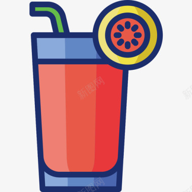 果汁食品饮料7原色图标图标