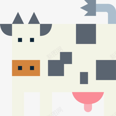牛动物7扁平图标图标