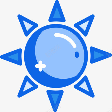 太阳天气204蓝色图标图标