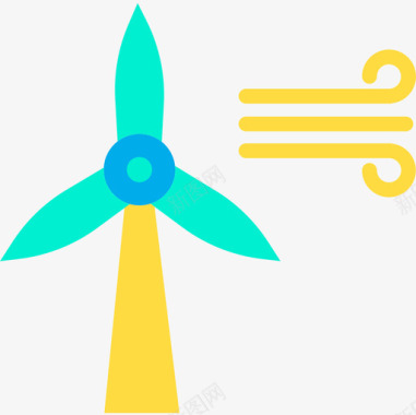风能能源25平坦图标图标
