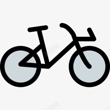 自行车时尚12线性颜色图标图标