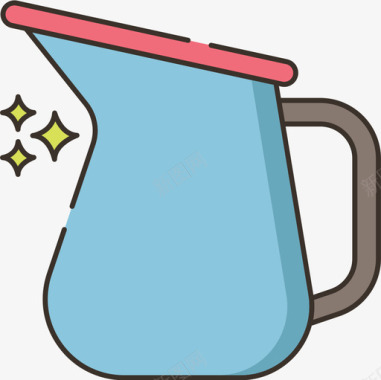 水罐咖啡62线性颜色图标图标