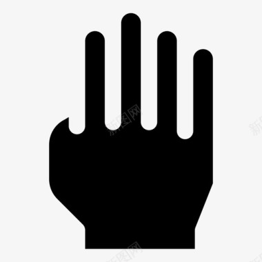 四个手指手势手图标图标
