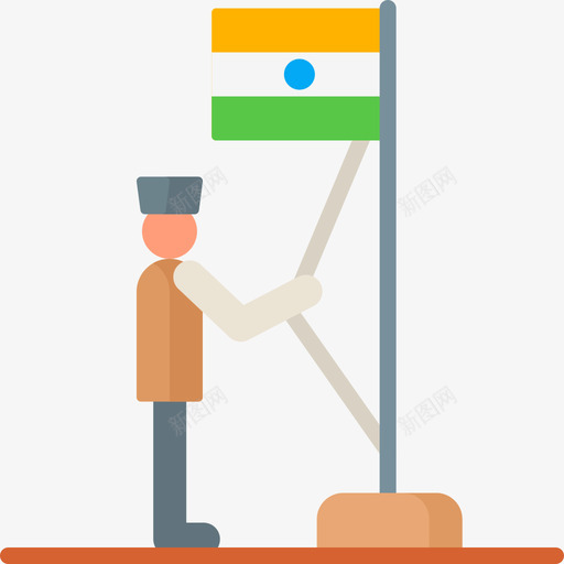 国旗印度共和国日平装图标svg_新图网 https://ixintu.com 共和国 印度 国旗 平装