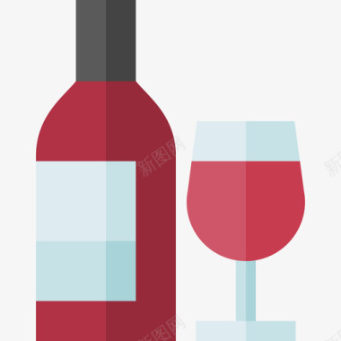 酒瓶葡萄酒6平的图标图标