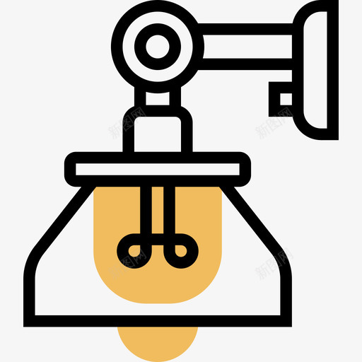 灯复古装饰21黄影图标svg_新图网 https://ixintu.com 复古装饰21 灯 黄影