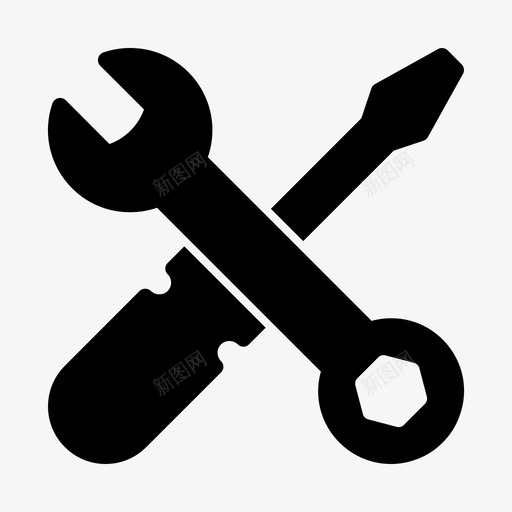 扳手螺丝刀维护维修图标svg_新图网 https://ixintu.com 工具 扳手和螺丝刀标志 扳手螺丝刀 维修 维护