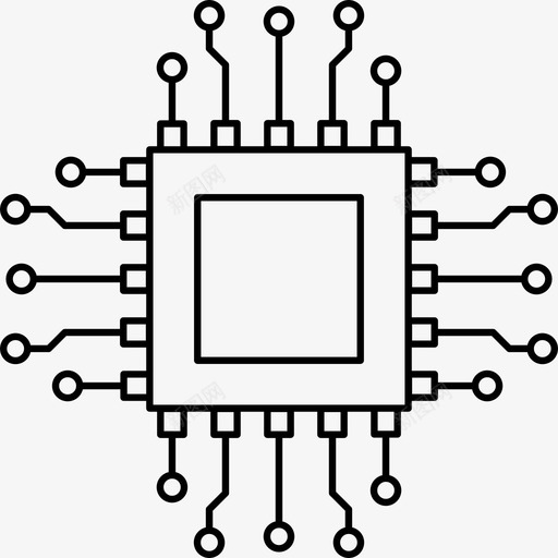 微芯片电路板电路图标svg_新图网 https://ixintu.com 电子器件 电路 电路板 芯片