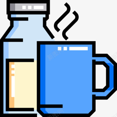 牛奶16号咖啡厅原色图标图标