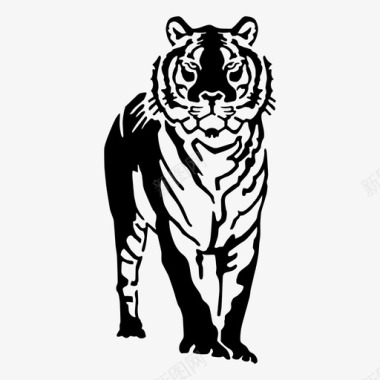 老虎非洲野兽图标图标