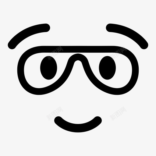 书呆子表情符号眼镜图标svg_新图网 https://ixintu.com 书呆子 眼镜 知识分子 笑脸 符号 聪明 表情