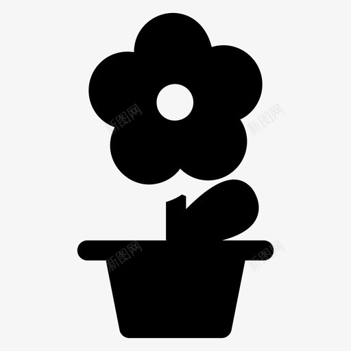 雏菊植物室内植物叶子图标svg_新图网 https://ixintu.com 叶子 园林 固体 图标 室内 植物 盆栽 自然 设备 雏菊