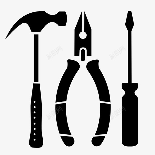 工具制造施工图标svg_新图网 https://ixintu.com 制造 工具 施工 螺丝刀 设备 钳子 锤子